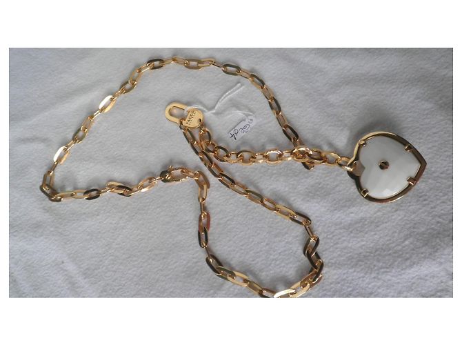 Autre Marque collana a catena oro FACCO con pendente cuore agata D'oro - vista 7