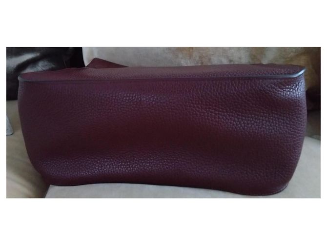 Borsa a tracolla Hermès Jypsiere in pelle bordeaux Bordò - vista 5