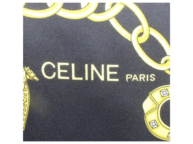 Lenço de seda Céline preto e dourado - vista 2