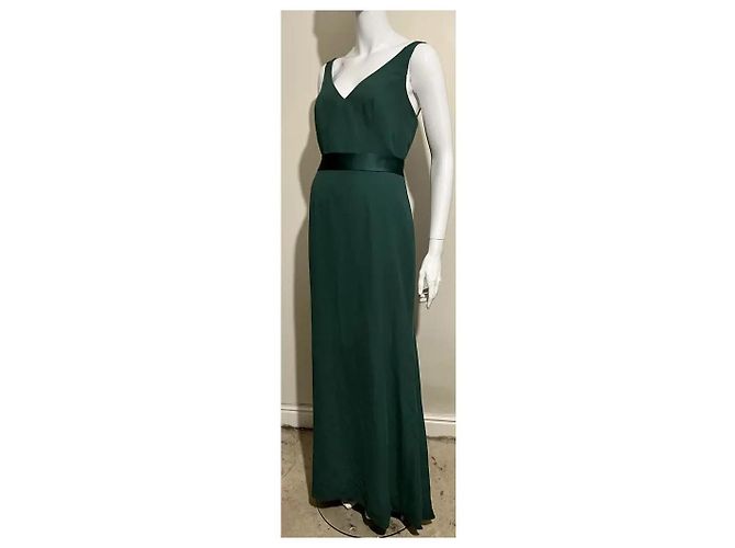 Vera Wang Abendkleid in Smaragdgrün Dunkelgrün - Ansicht 2