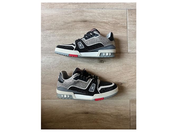 Sneakers Louis Vuitton Strass Nero Grigio - vista 2