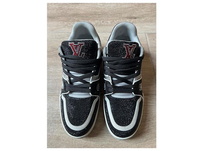 Sneakers Louis Vuitton Strass Nero Grigio - vista 3