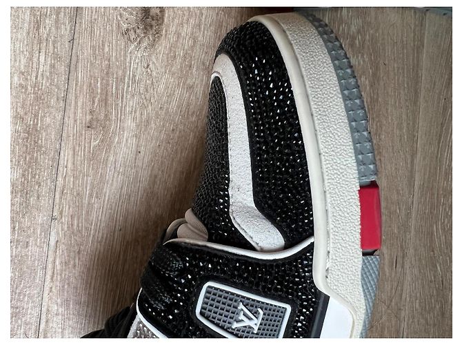 Sneakers Louis Vuitton Strass Nero Grigio - vista 7