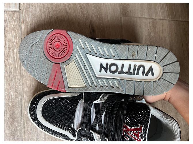 Sneakers Louis Vuitton Strass Nero Grigio - vista 8