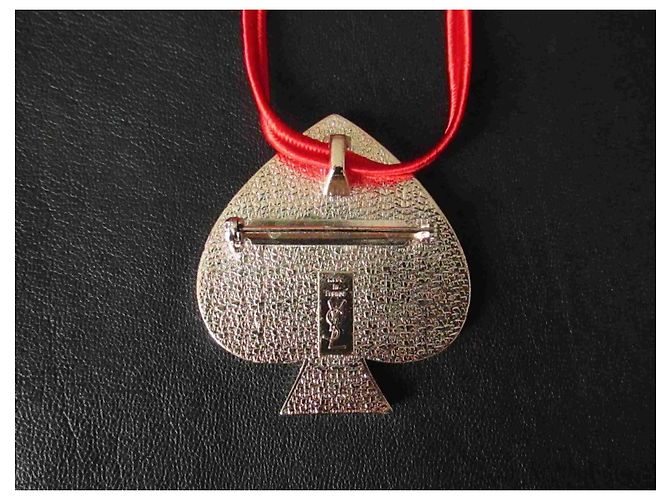 Pendente e spilla Pik-Cuore Yves Saint Laurent Argento Rosso - vista 3