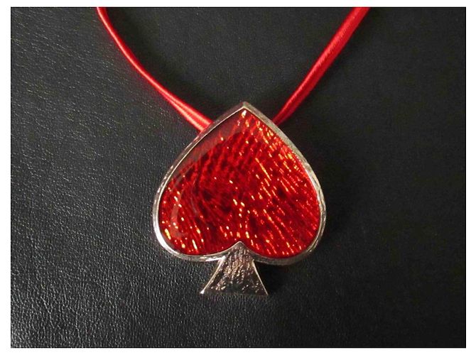 Pendente e spilla Pik-Cuore Yves Saint Laurent Argento Rosso - vista 5