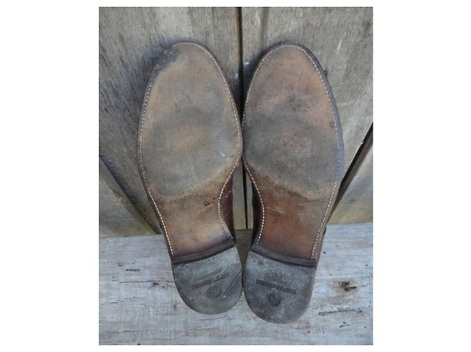 Autre Marque Scarpe stringate Brooks derby in pelle marrone - vista 3
