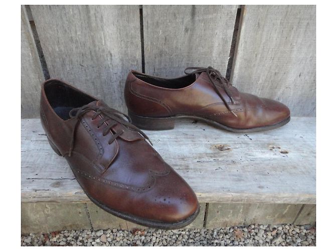 Autre Marque Scarpe stringate Brooks derby in pelle marrone - vista 4