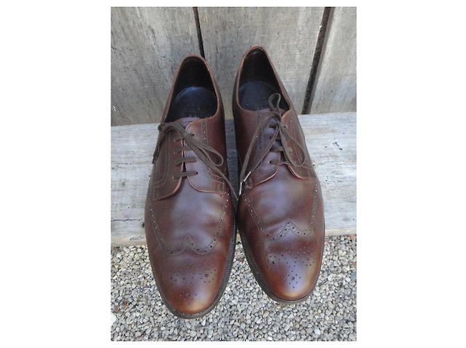 Autre Marque Scarpe stringate Brooks derby in pelle marrone - vista 5