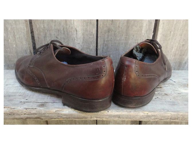 Autre Marque Scarpe stringate Brooks derby in pelle marrone - vista 6