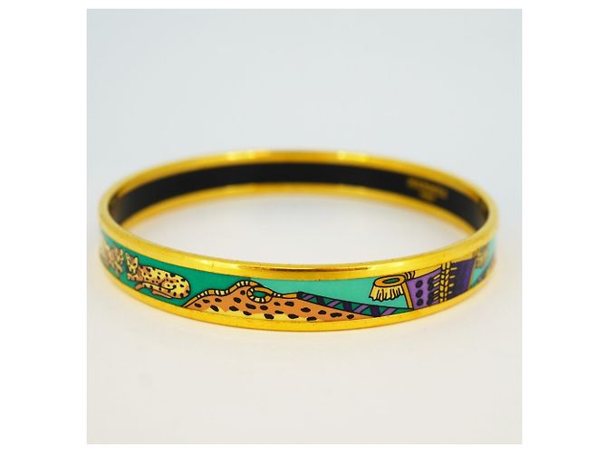 Hermès Bracciale Tiger in Smalto PM Hermes Multicolore D'oro - vista 12