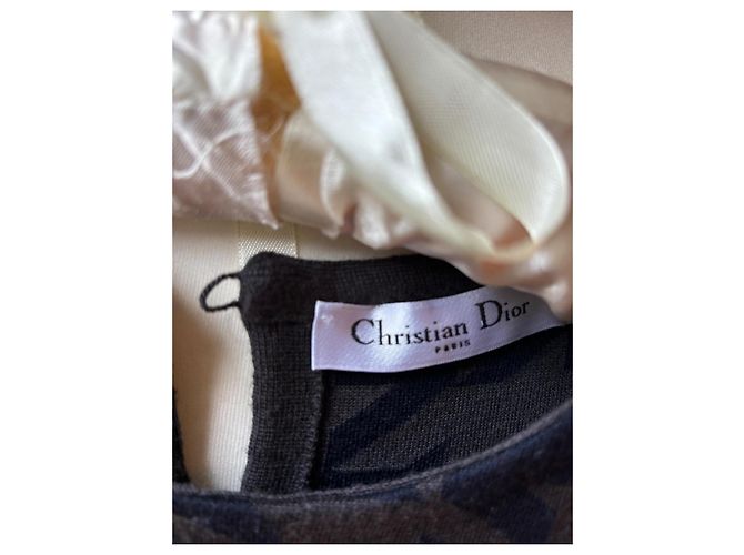 Abito Christian Dior in lana grigio antracite Taglia 42 - vista 2