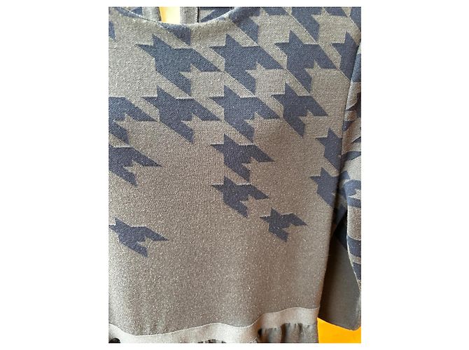 Abito Christian Dior in lana grigio antracite Taglia 42 - vista 4
