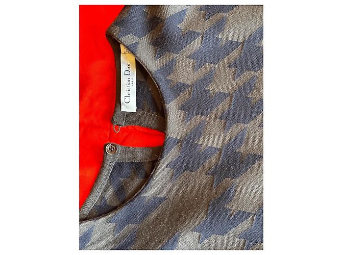 Abito Christian Dior in lana grigio antracite Taglia 42 - vista 8