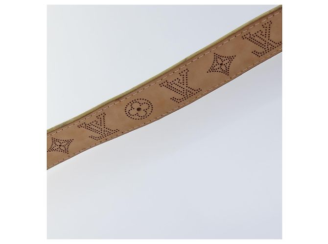 LOUIS VUITTON Cintura in Pelle Mahina Monogramma Oro M9614W LV Auth bs17576 D'oro - vista 14