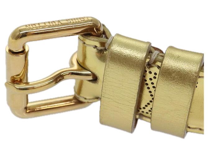 LOUIS VUITTON Cintura in Pelle Mahina Monogramma Oro M9614W LV Auth bs17576 D'oro - vista 2
