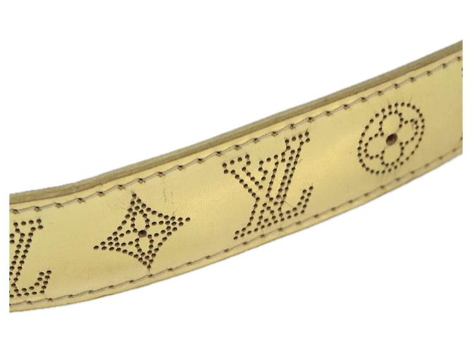 LOUIS VUITTON Cintura in Pelle Mahina Monogramma Oro M9614W LV Auth bs17576 D'oro - vista 3