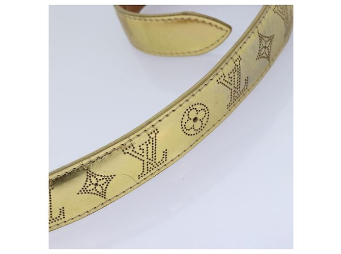 LOUIS VUITTON Cintura in Pelle Mahina Monogramma Oro M9614W LV Auth bs17576 D'oro - vista 6