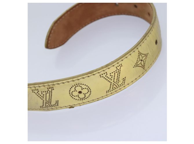 LOUIS VUITTON Cintura in Pelle Mahina Monogramma Oro M9614W LV Auth bs17576 D'oro - vista 7