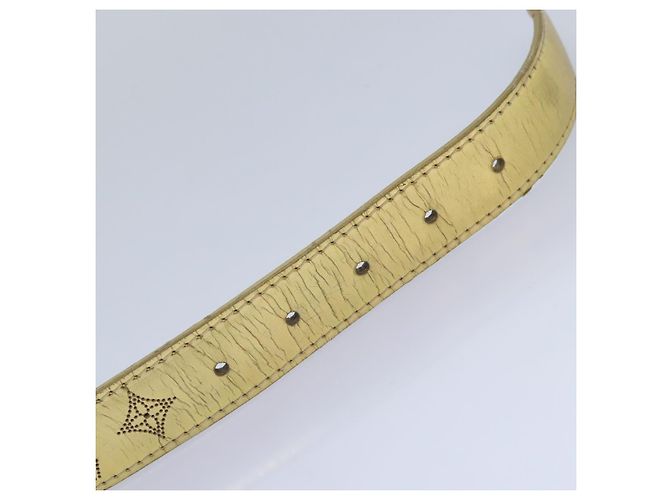 LOUIS VUITTON Cintura in Pelle Mahina Monogramma Oro M9614W LV Auth bs17576 D'oro - vista 8
