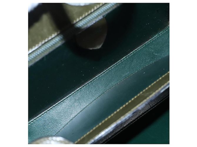 Céline Borsa a mano CELINE in pelle verde oro Auth 92104 D'oro - vista 11