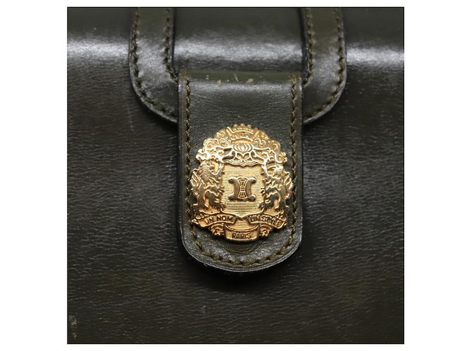 Céline Borsa a mano CELINE in pelle verde oro Auth 92104 D'oro - vista 17
