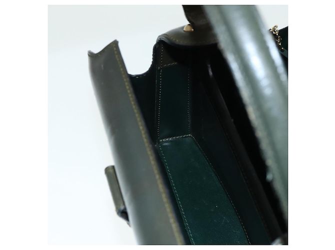 Céline Borsa a mano CELINE in pelle verde oro Auth 92104 D'oro - vista 23