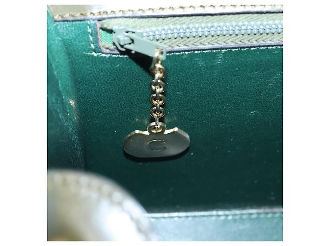 Céline Borsa a mano CELINE in pelle verde oro Auth 92104 D'oro - vista 24