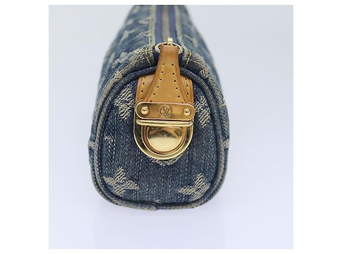 LOUIS VUITTON Pouch Speedy en Denim Monogram Bleu M95082 LV Auth 88939 - vue 3