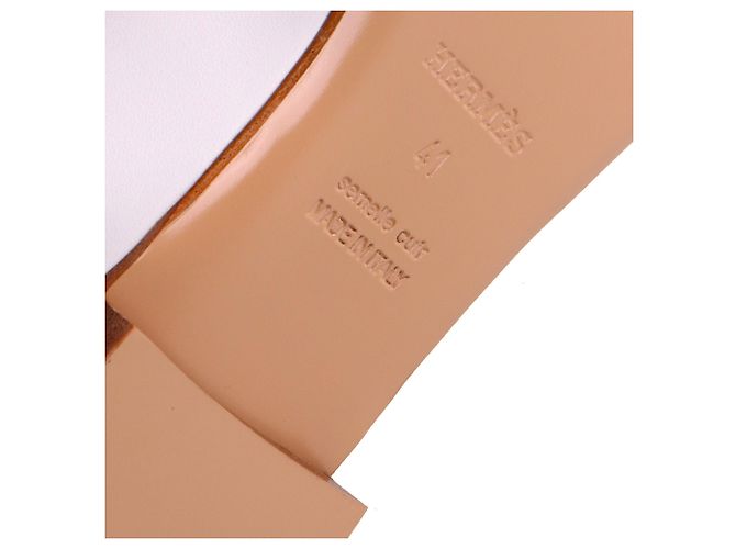 HERMÈS - Mules Catena Hermès in pelle bianca (T41) Bianco - vista 6
