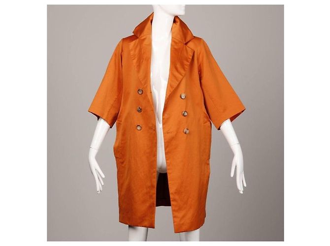 Abrigo trench en óxido/naranja Yves Saint Laurent - vista 6