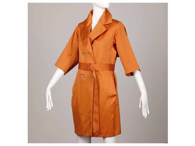 Abrigo trench en óxido/naranja Yves Saint Laurent - vista 8