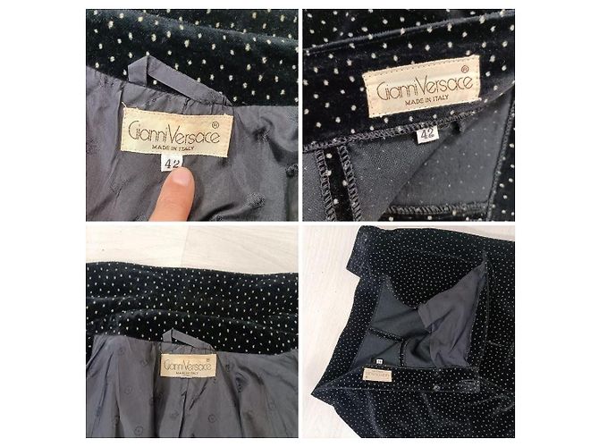 Schwarzer Samt-Punktemanzug von Gianni Versace - Ansicht 12