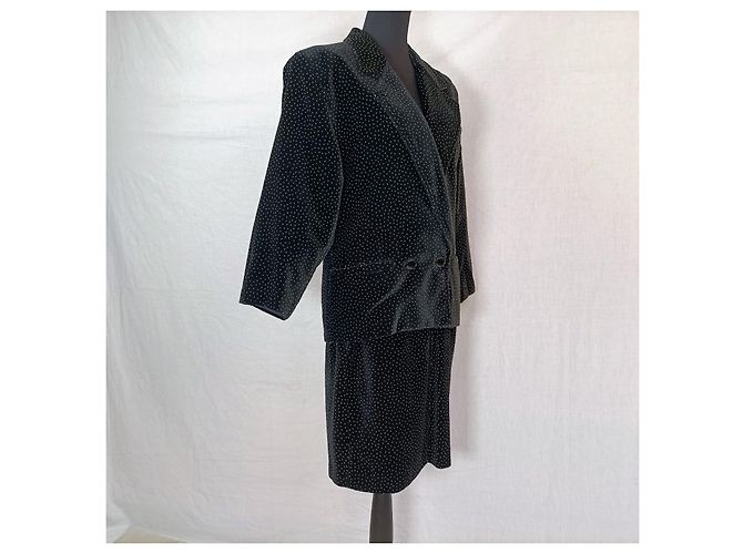 Schwarzer Samt-Punktemanzug von Gianni Versace - Ansicht 3