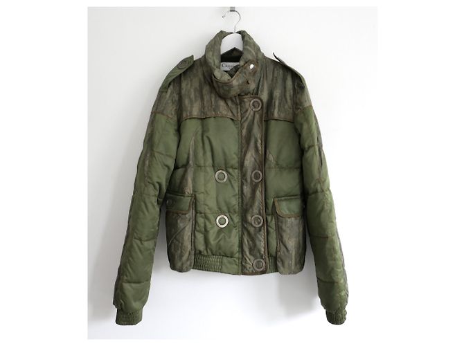Dior x John Galliano Herbst 2006 Camouflage Pufferjacke Grün - Ansicht 13