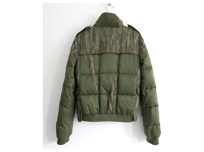 Dior x John Galliano Herbst 2006 Camouflage Pufferjacke Grün - Ansicht 2