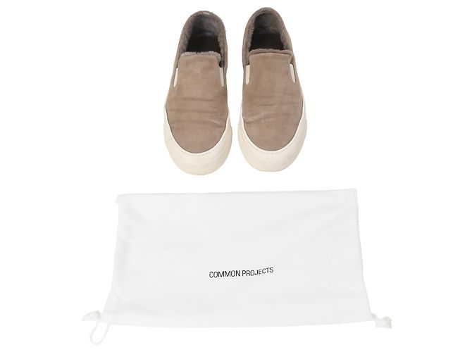 Autre Marque Sneakers Slip On Common Projects 35mm con shearling in suede marrone Rosso - vista 10