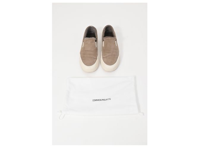 Autre Marque Sneakers Slip On Common Projects 35mm con shearling in suede marrone Rosso - vista 20