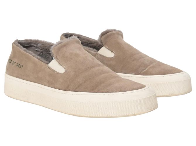 Autre Marque Sneakers Slip On Common Projects 35mm con shearling in suede marrone Rosso - vista 4