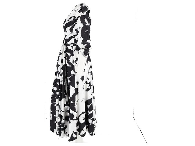 Abito midi stampato con vita attorcigliata Alexander Mcqueen in cotone multicolore - vista 5
