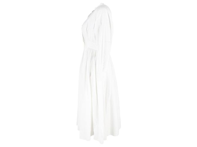Abito camicia midi con bottoni e maniche lunghe Alexander Mcqueen in cotone bianco - vista 2
