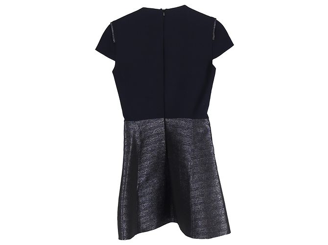 Maje Mini Kurzarmkleid in Marineblau und Silber-Polyester - Ansicht 2