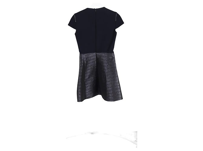 Maje Mini Kurzarmkleid in Marineblau und Silber-Polyester - Ansicht 5