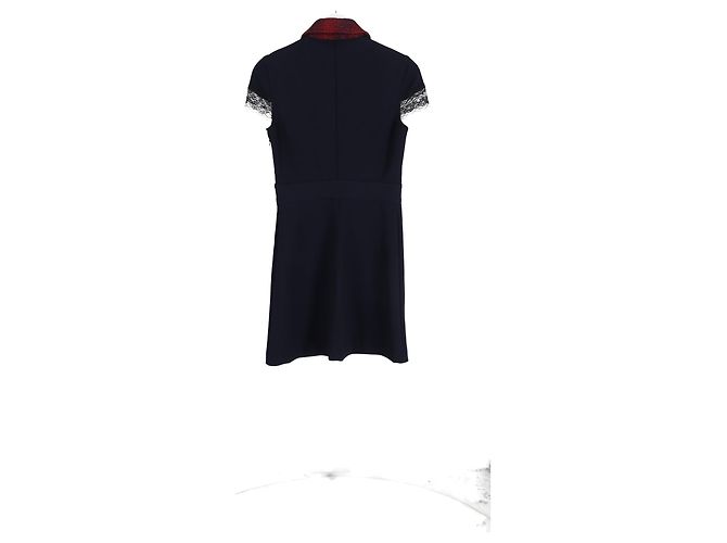 Vestido mini con cuello de encaje Riloid Maje en poliéster azul marino - vista 5