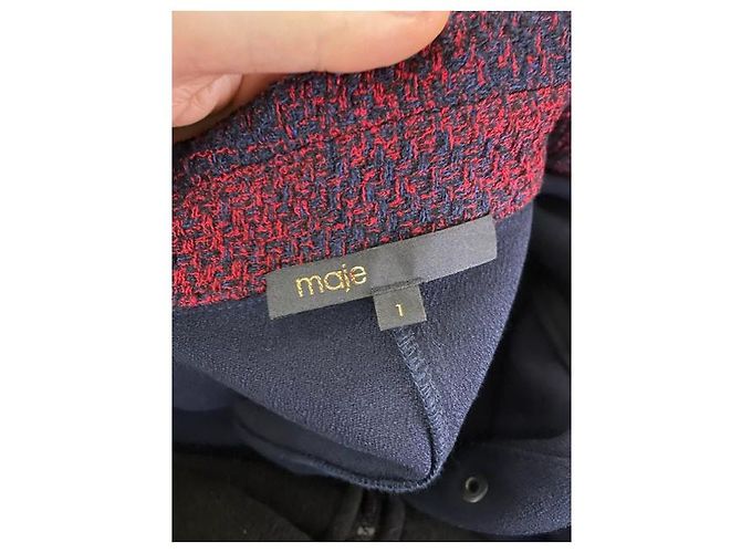 Vestido mini con cuello de encaje Riloid Maje en poliéster azul marino - vista 6