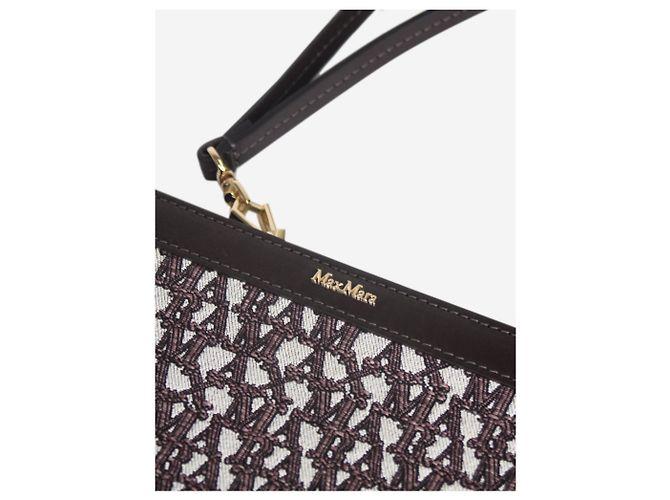 Max Mara Borsa a mano in jacquard marrone - vista 10