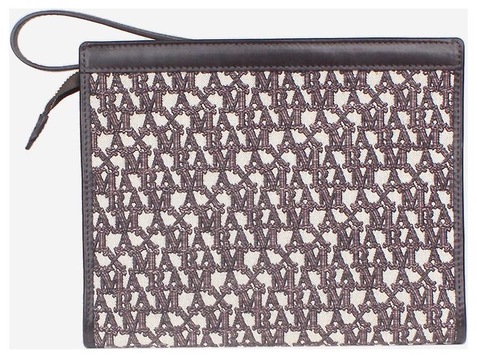 Max Mara Borsa a mano in jacquard marrone - vista 3