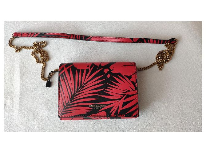 CARTERA DE CUERO SAINT LAURENT CON CORREA DE CADENA. Multicolor - vista 2