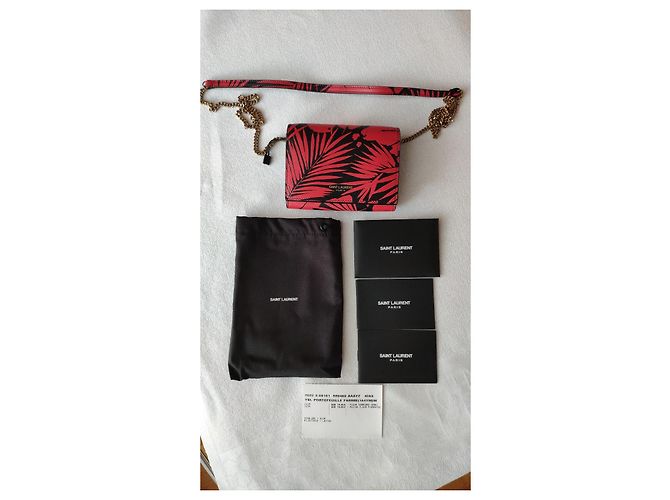 CARTERA DE CUERO SAINT LAURENT CON CORREA DE CADENA. Multicolor - vista 9