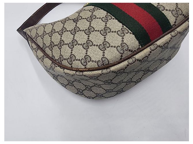 Borsa a spalla incrociata Gucci GG Ophidia Dome Beige - vista 14